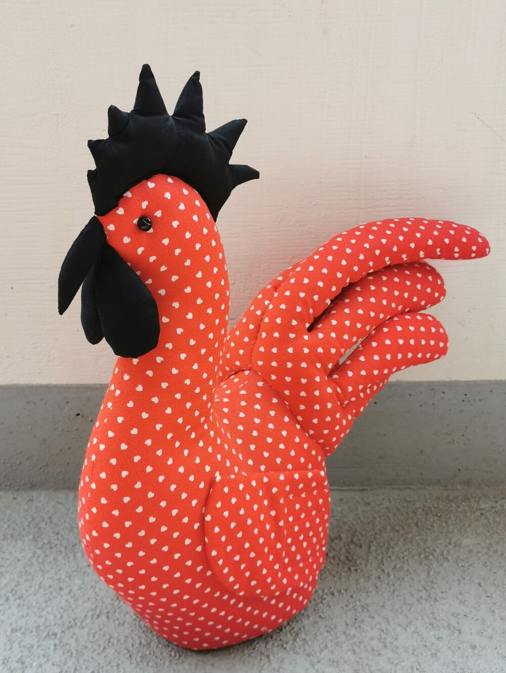 Vintage Handmade Primitive Fabric Rooster | Folk Art Farmhouse Decor